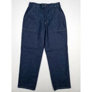 Vintage Sears Pant Womens 16 Petite Short Blue Wide Leg Trouser USA MADE 70s 80s